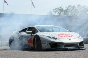 Drifting champion Mike Whiddett brings his drift-spec Lamborghini Huracán to Goodwood