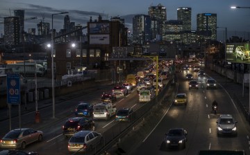 London city night scene, Blackwall tunnel