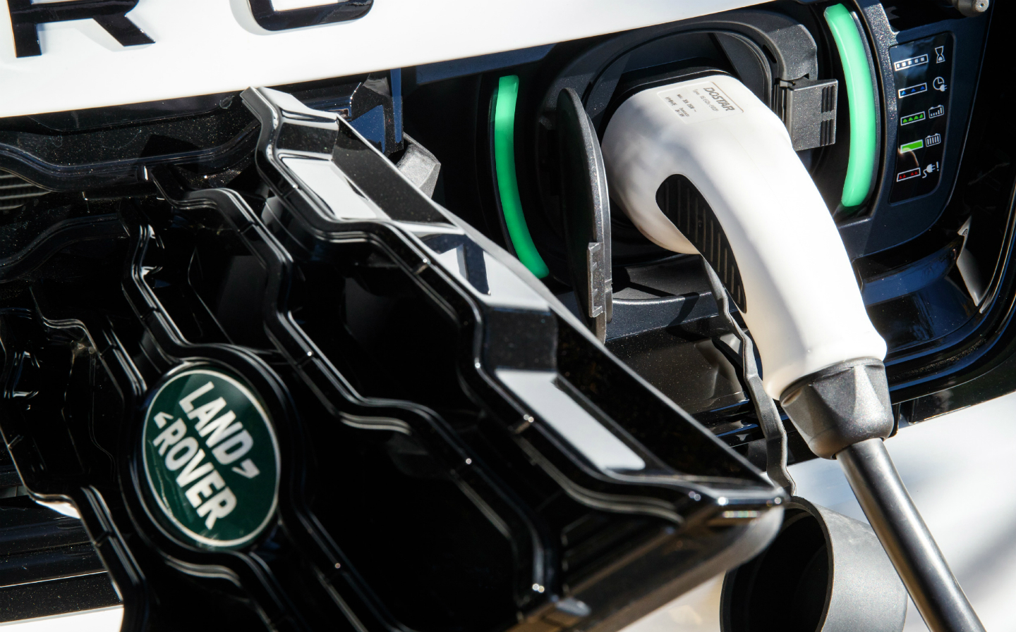 2018 Land Rover Range Rover Sport PHEV plug-in hybrid charging close-up