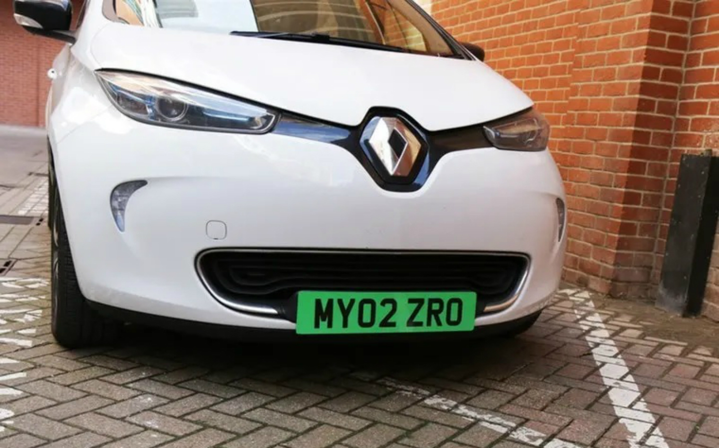 Department for Transport green number plate electric cars concept Renault Zoe example