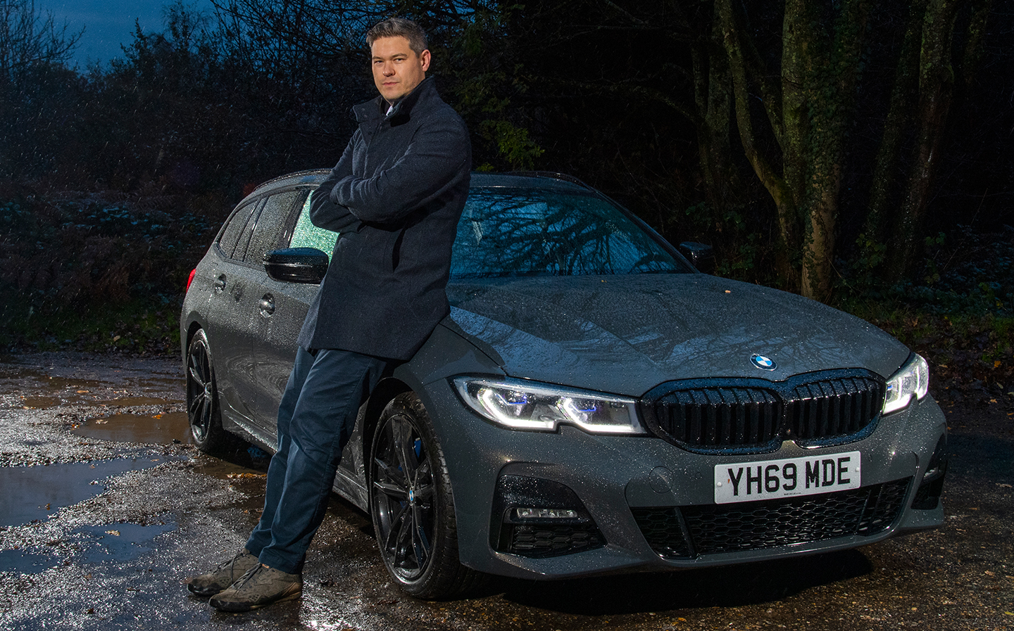 Extended Test: 2019 BMW 3 Series Touring 330d xDrive (G21) review by Will Dron for Sunday Times Driving.co.uk - Will Dron poses with the car