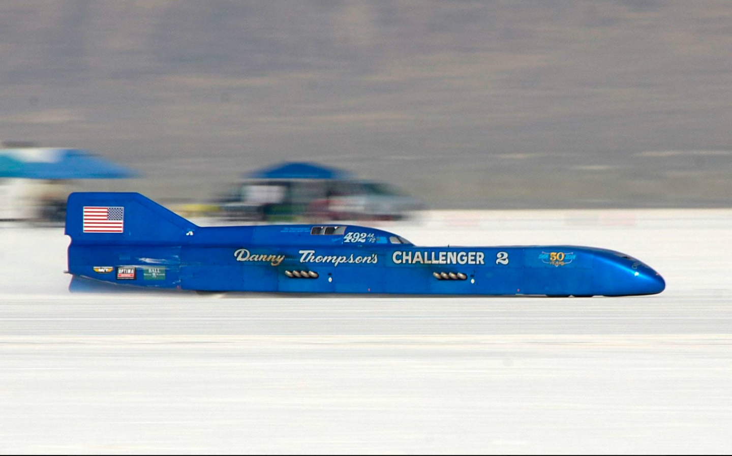 Danny Thompson Challenger 2 land speed record attempt Bonneville salt flats August 2019