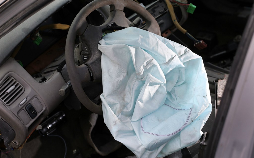Wrecked car airbag