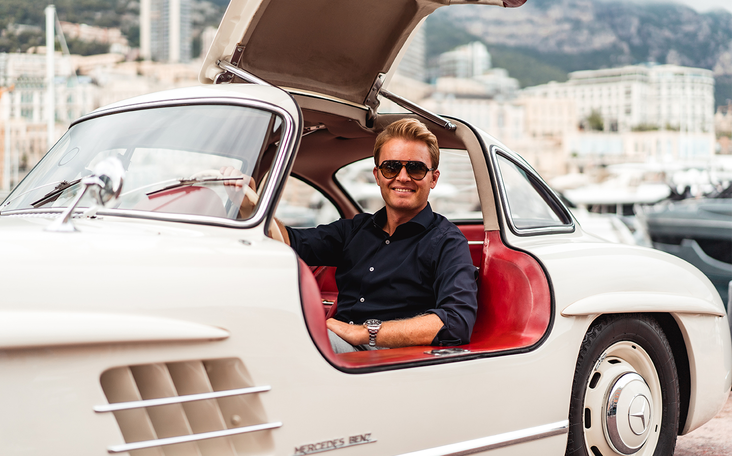 Drivin' with Nico Rosberg rally 2019 - feature by Times Luxx's David Green for Driving.co.uk - Nico Rosberg in his 300 SL Mercedes