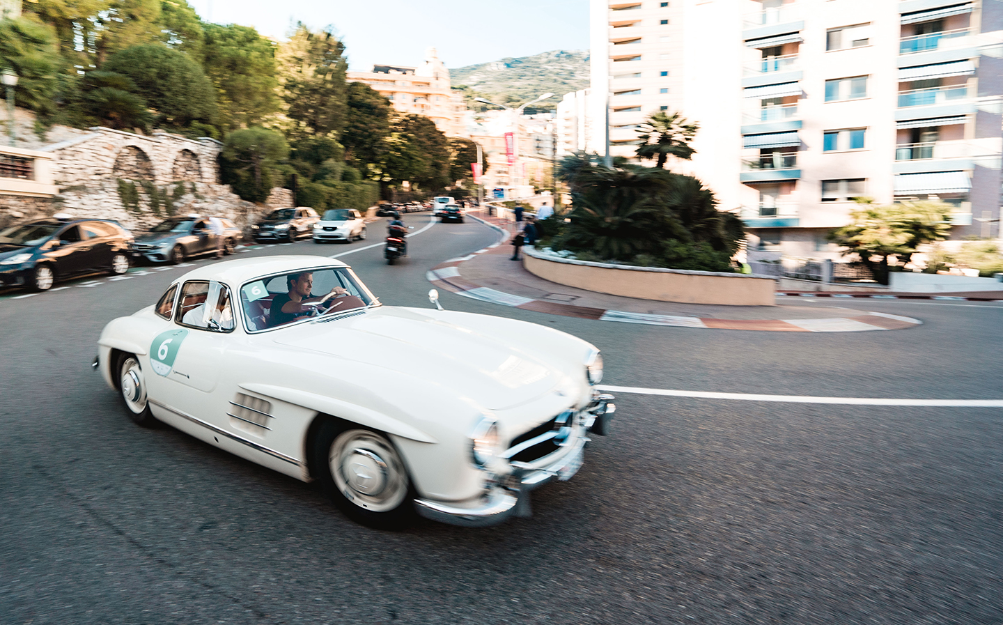 Drivin' with Nico Rosberg rally 2019 - feature by Times Luxx's David Green for Driving.co.uk - Nico Rosberg driving his 300 SL Mercedes at Monaco