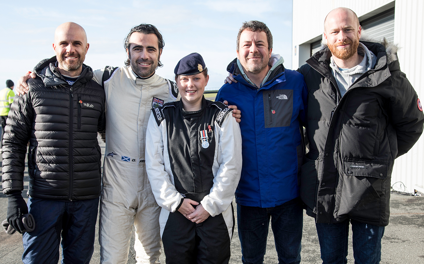 A remarkable mission: On track at Race of Remembrance 2019 - Sophie Burt with Dario Franchitti, Marino Franchitti, Dickie Meaden and Jamie Clarke