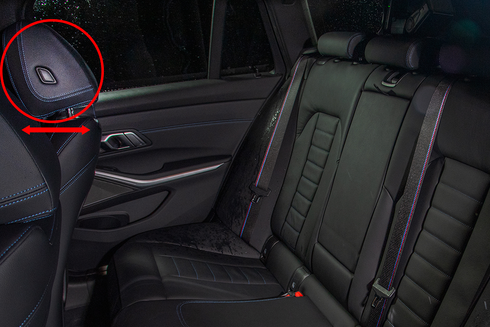 BMW 3-series sliding headrests
