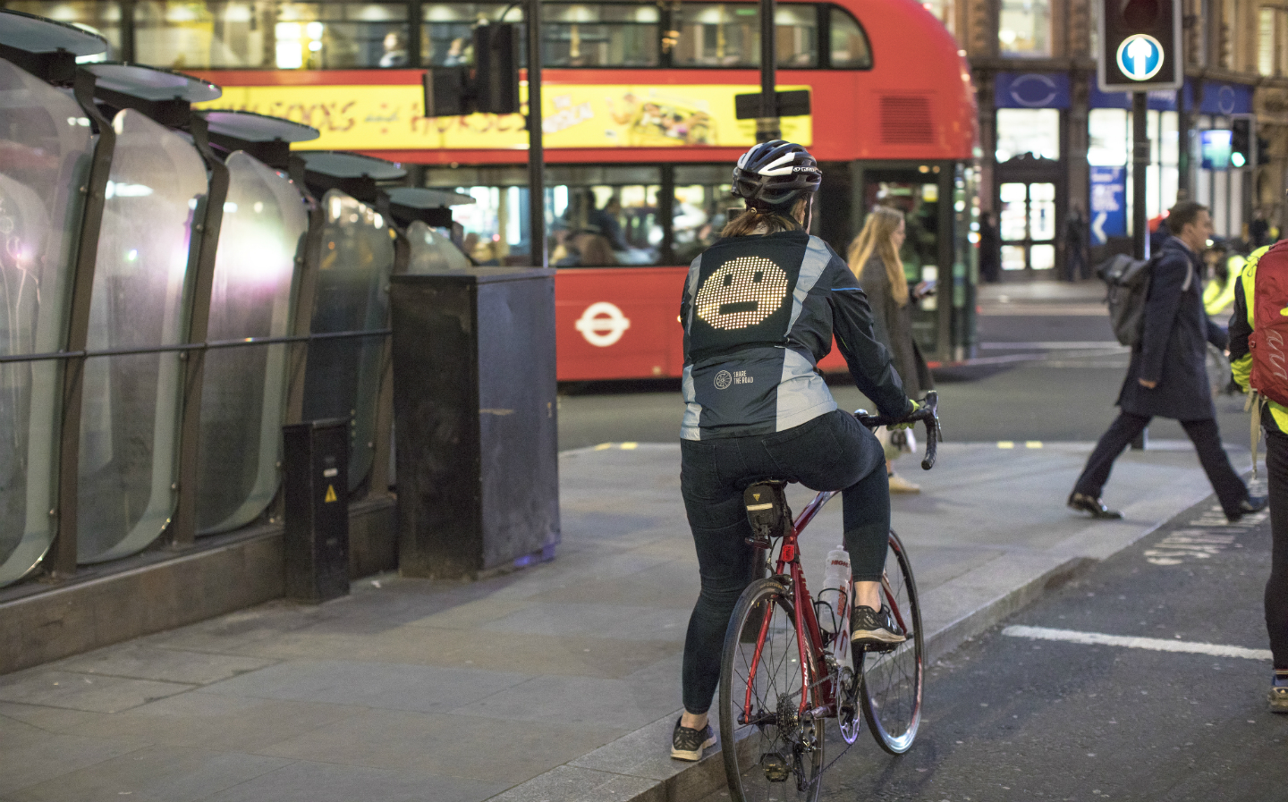 Ford develops "emoji jacket" for cyclists to wear on the road