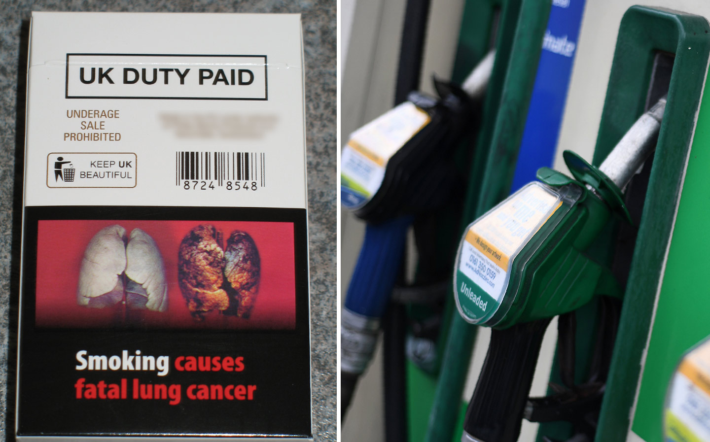 Petrol pumps should carry cigarette-style images of blackened lungs, says health experts