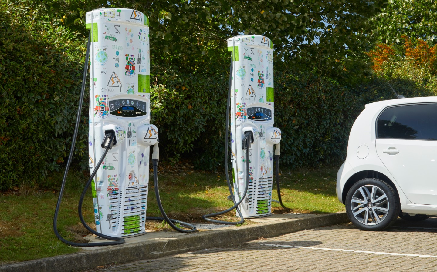 'Ugly' electric car charging points get a makeover from children
