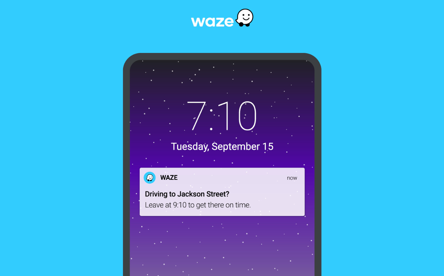 Waze traffic notifications.
