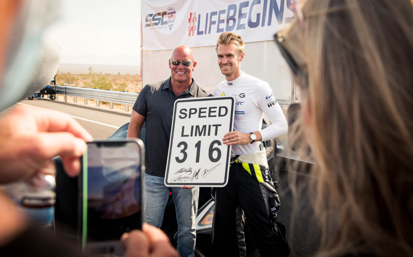 SSC owner Jerod Shelby (left) and racing driver Oliver Webb (Right)