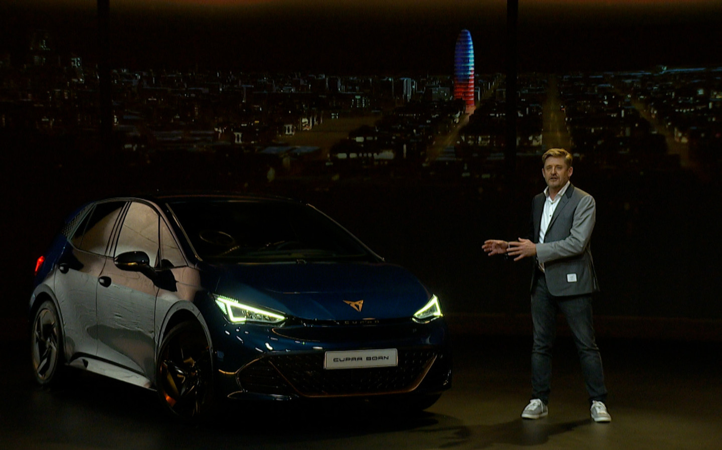 Cupra CEO Wayne Griffths with the Born electric hatchback