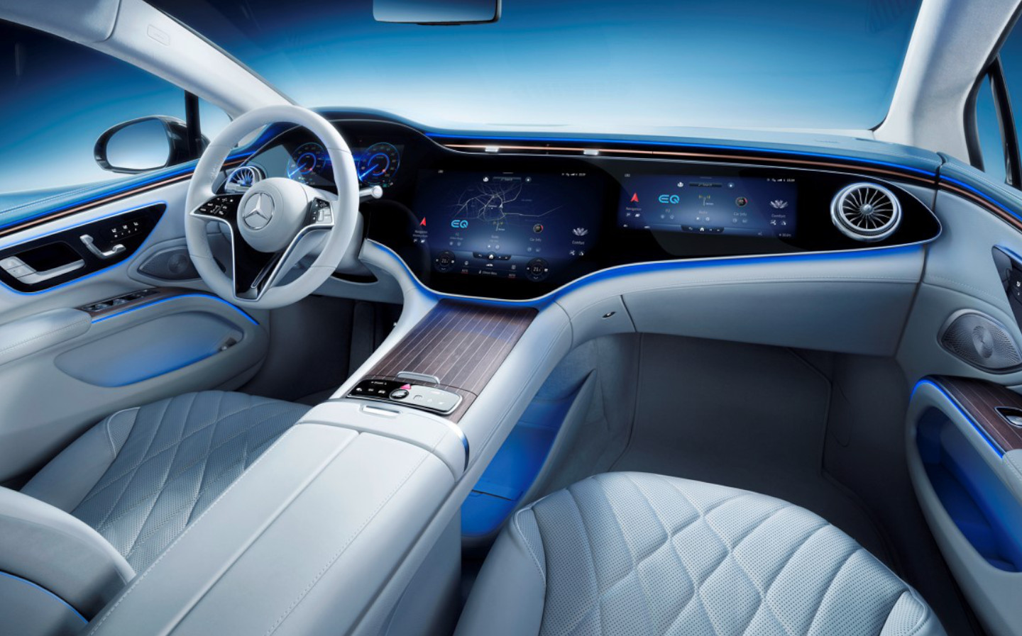 Mercedes reveals interior of new EQS electric flagship