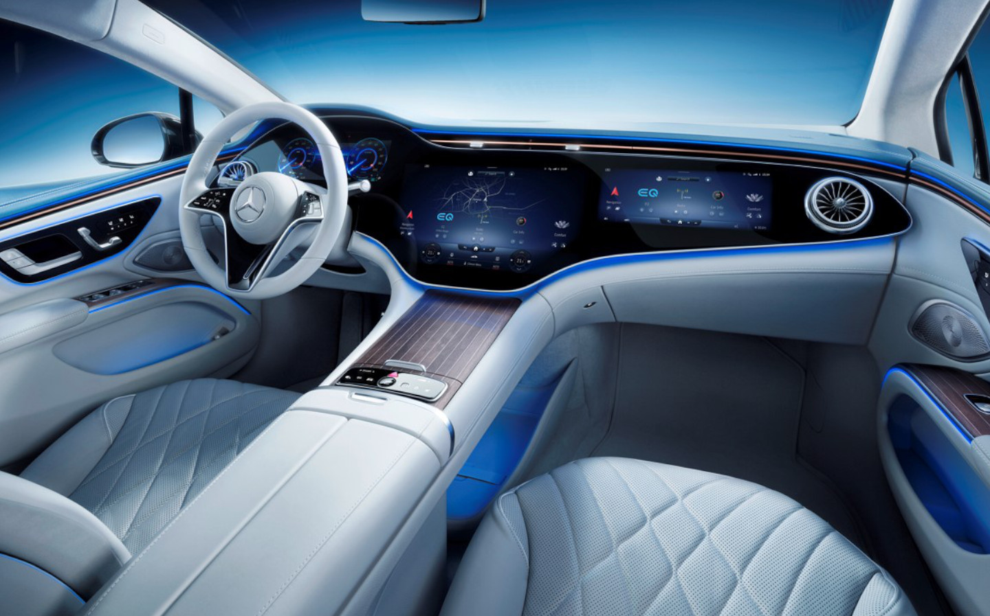 Interior of Mercedes EQS electric car