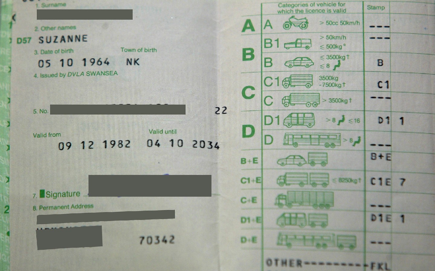 where is your driving licence number on a paper licence