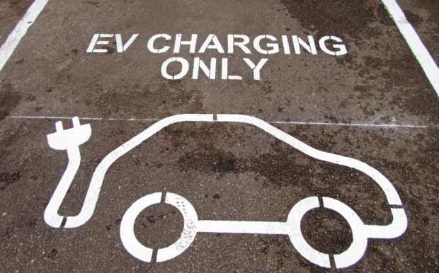 Electric car charging point parking bays