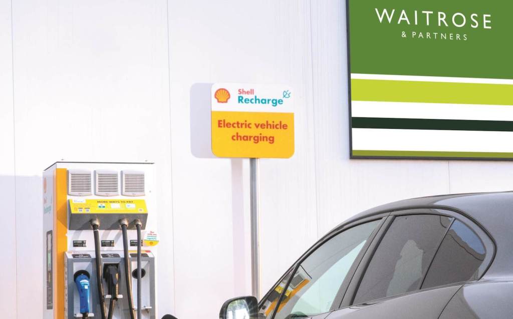 Waitrose EV rapid charger by Shell Recharge