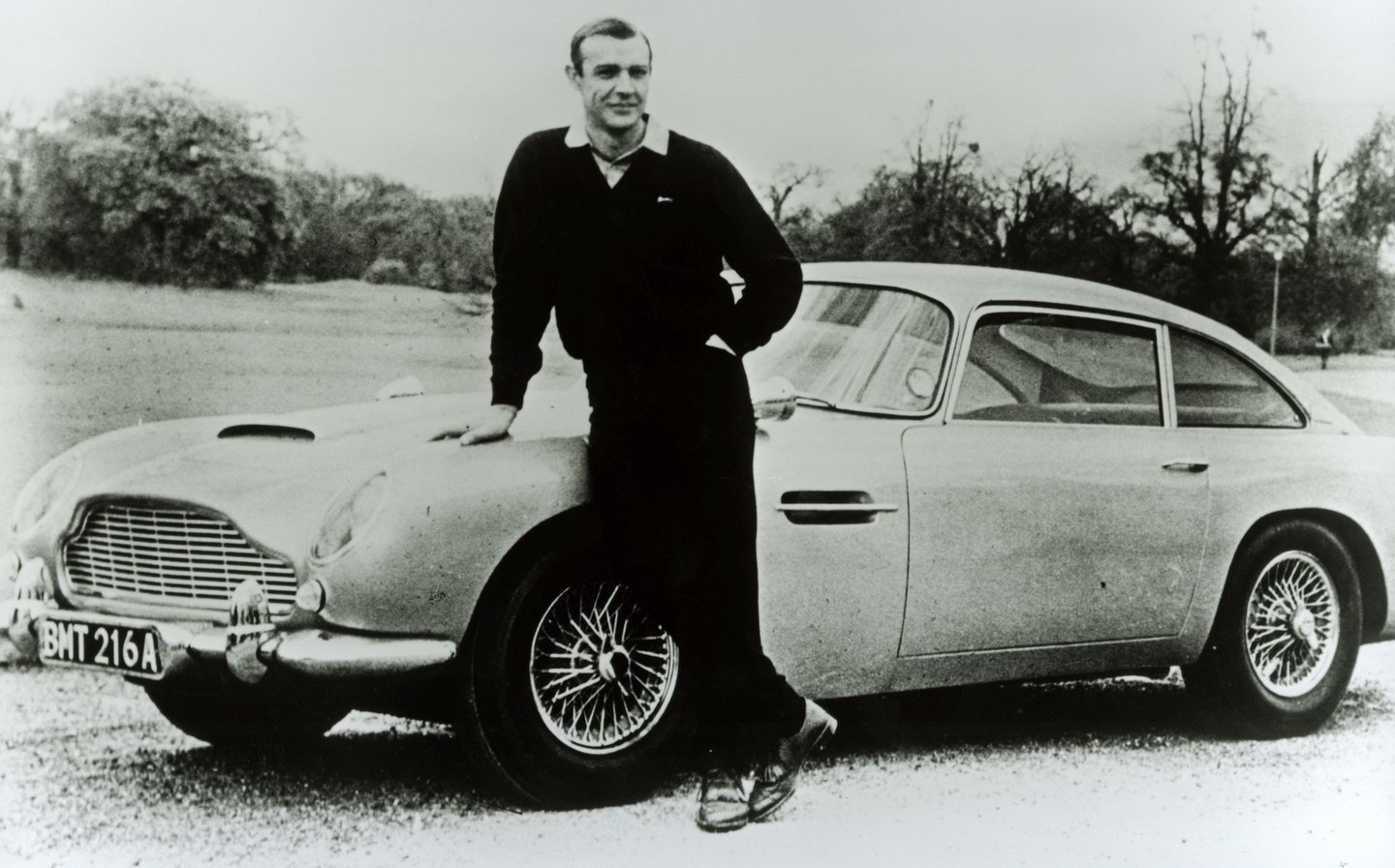James Bond with the Aston Martin DB5