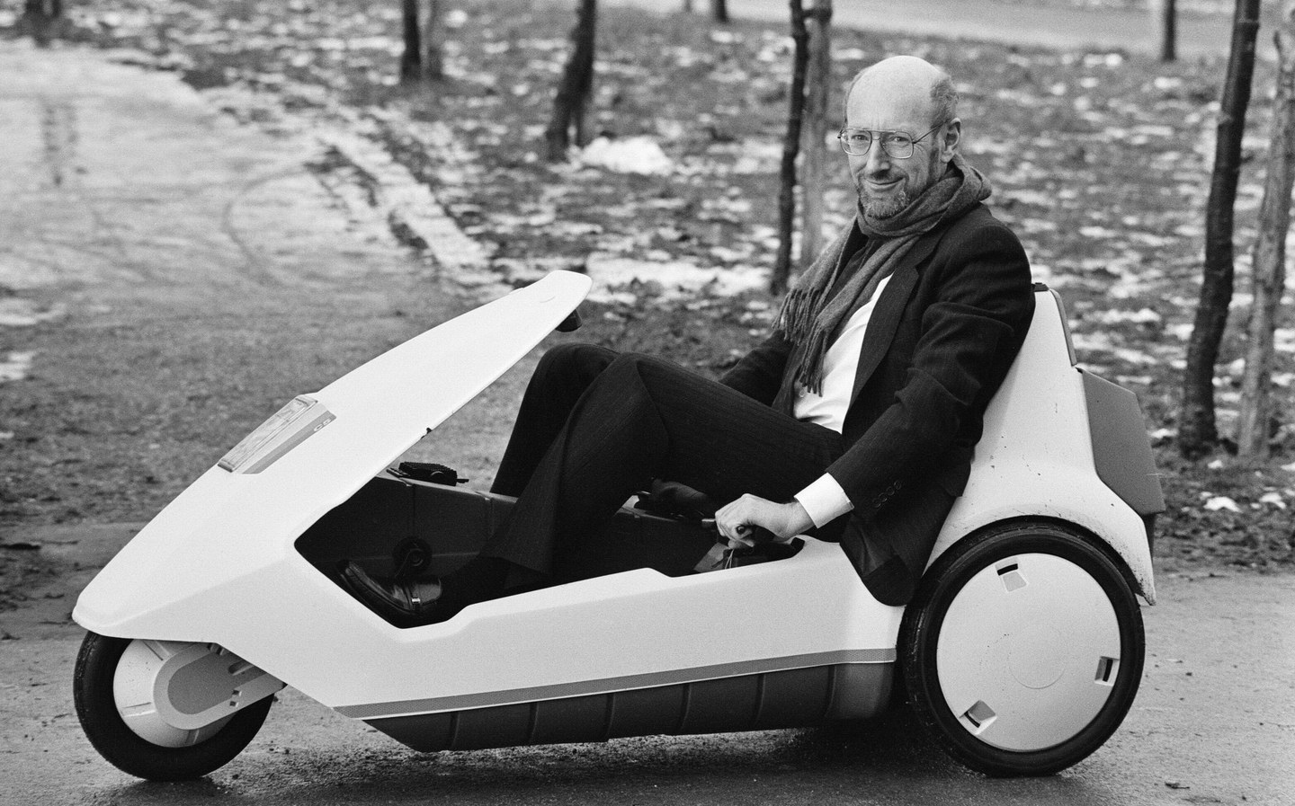 Sir Clive Sinclair at the launch of the C5