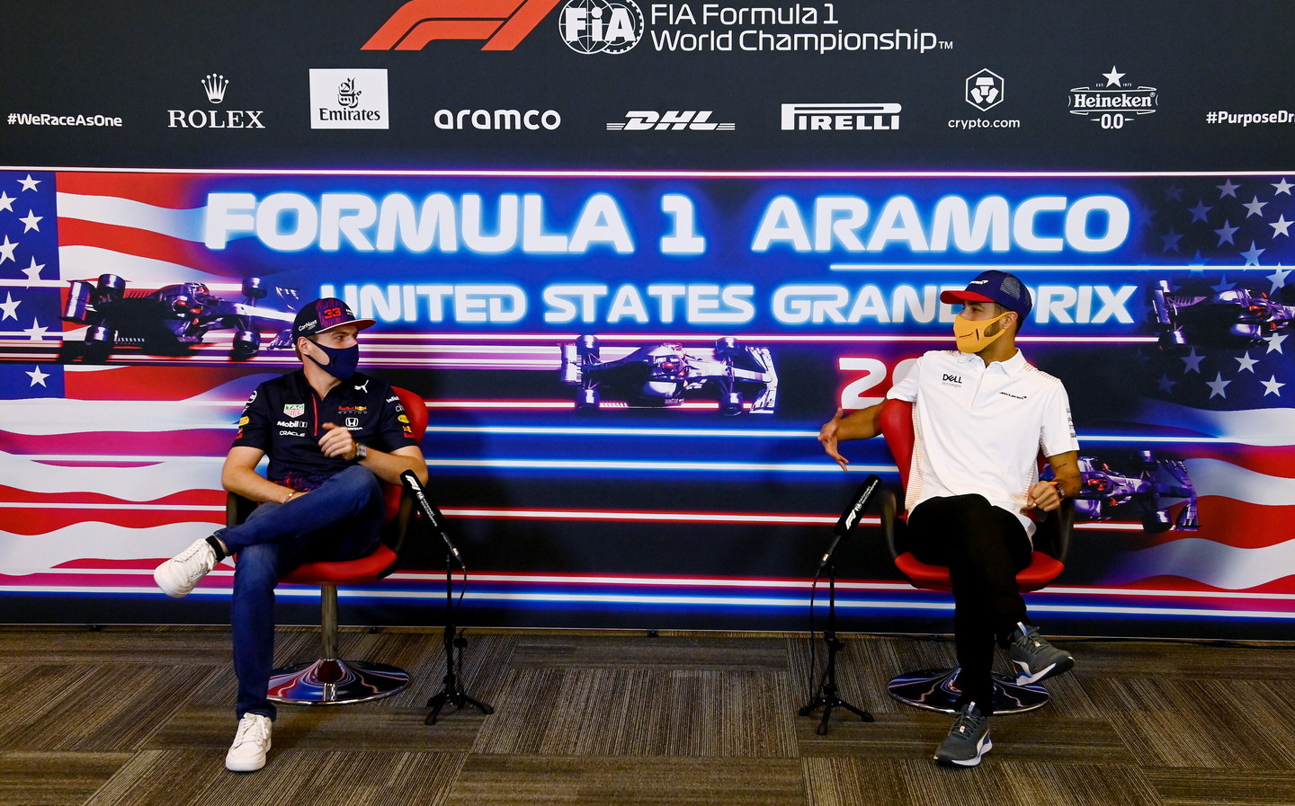 Red Bull Racing drivers ahead of the 2021 US GP