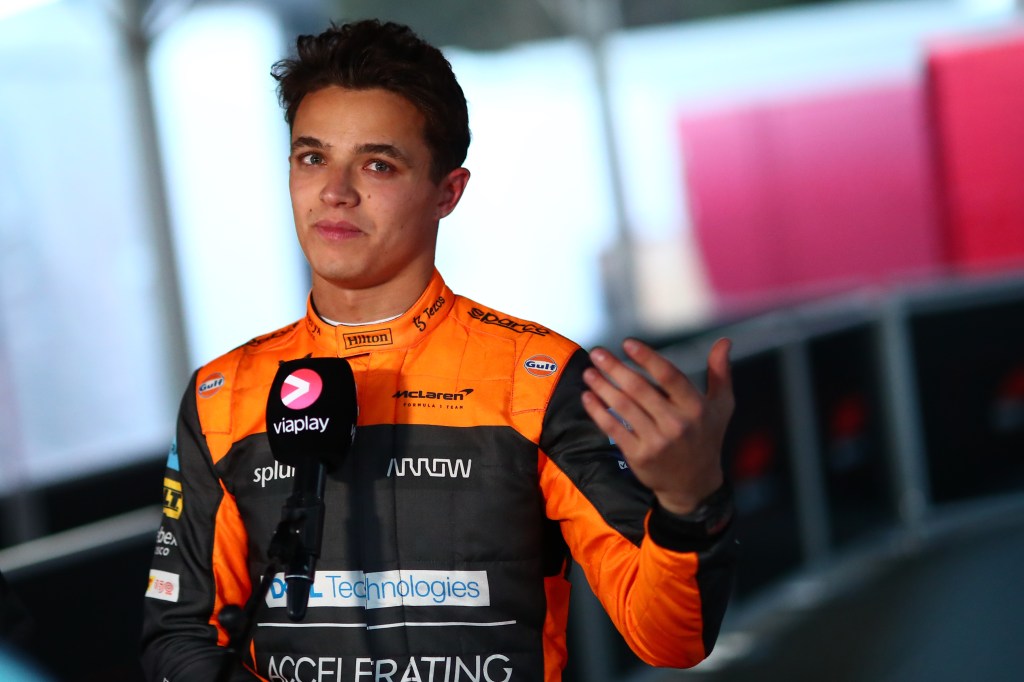 Lando Norris of McLaren F1 during day one of F1 testing at Circuit de Catalunya