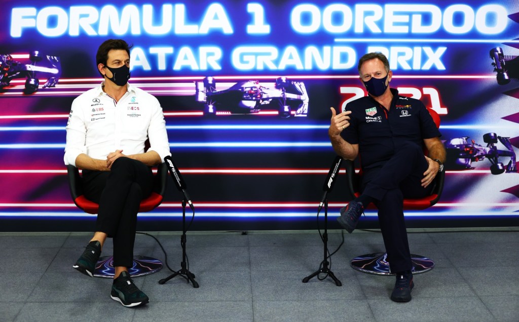 Christian Horner and Toto Wolff, 2021 Qatar GP
