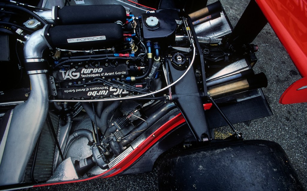 McLaren-TAG MP4/1E engine at the Grand Prix of the Netherlands, 28 August 1983.
