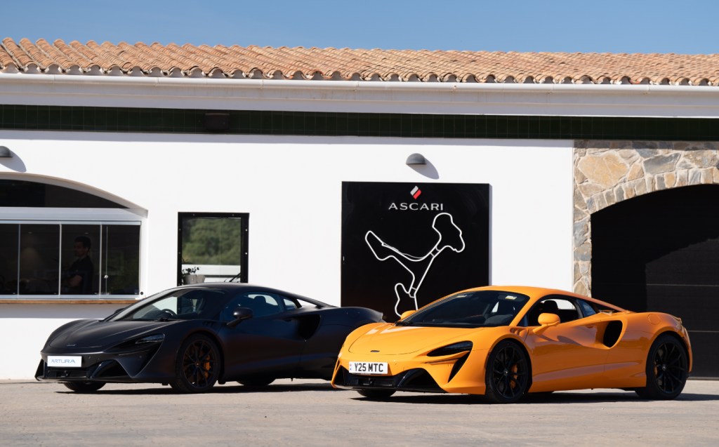 McLaren Artura orange and grey at Ascari