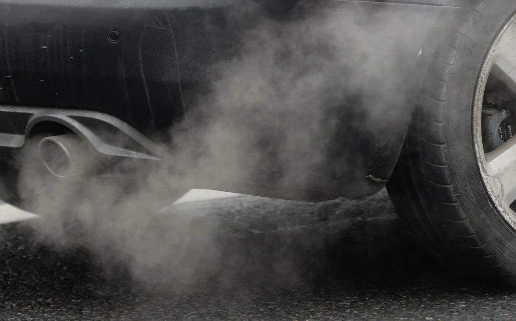 Exhaust from a petrol car