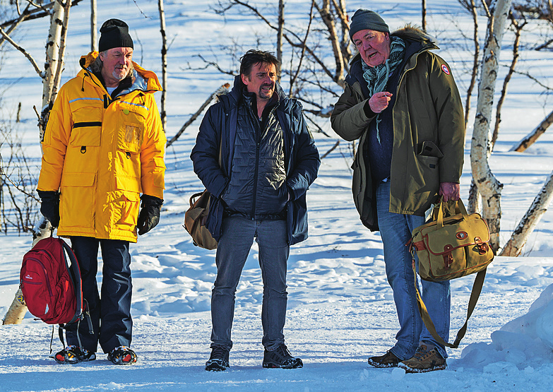 James May, Richard Hammond and Jeremy Clarkson during filming of The Grand Tour A Scandi Flick