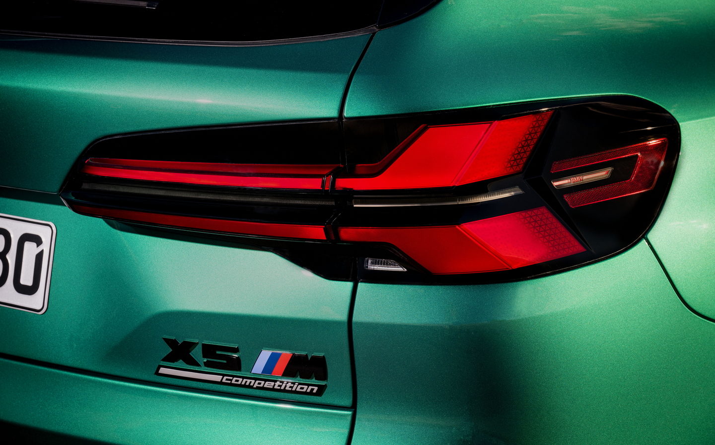 BMW X5 M static rear lights close-up