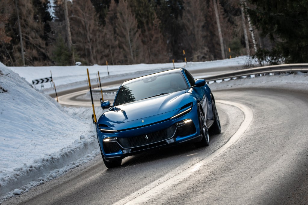 Ferrari Purosangue on mountain roads