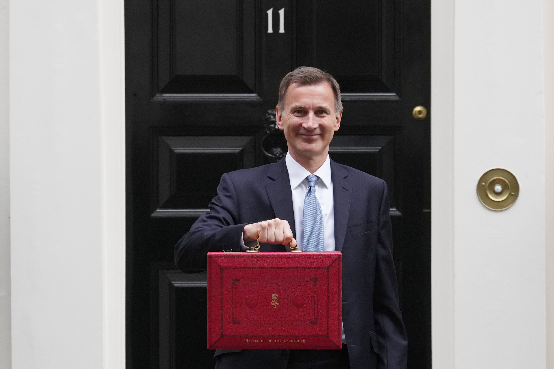 Jeremy Hunt outside Number 11 Downing Street ahead of Spring budget 2023