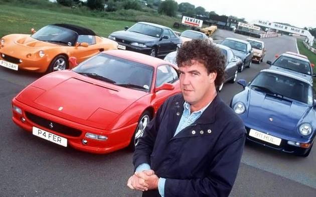 Jeremy Clarkson with cars in 1990s