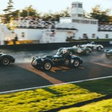 Classic cars starting a race at the Goodwood Revival
