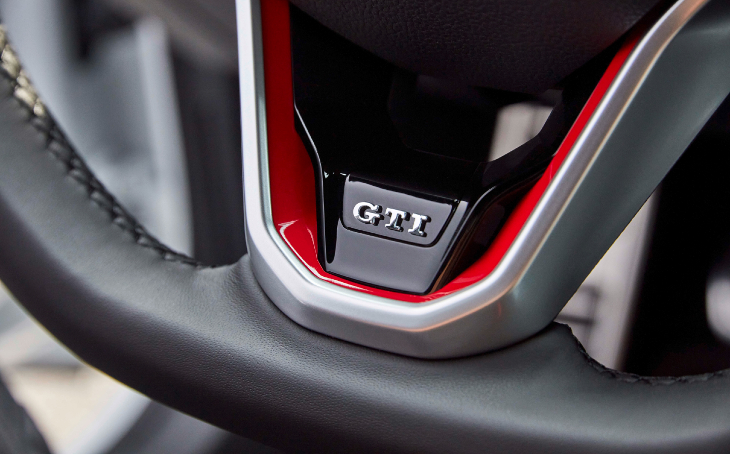 Volkswagen Golf GTI badging on Mk8 steering wheel