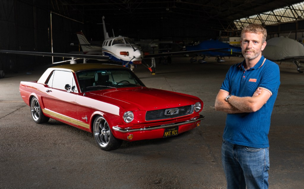 Henry Mann with the Alan Mann Racing (AMR) ePower Mustang