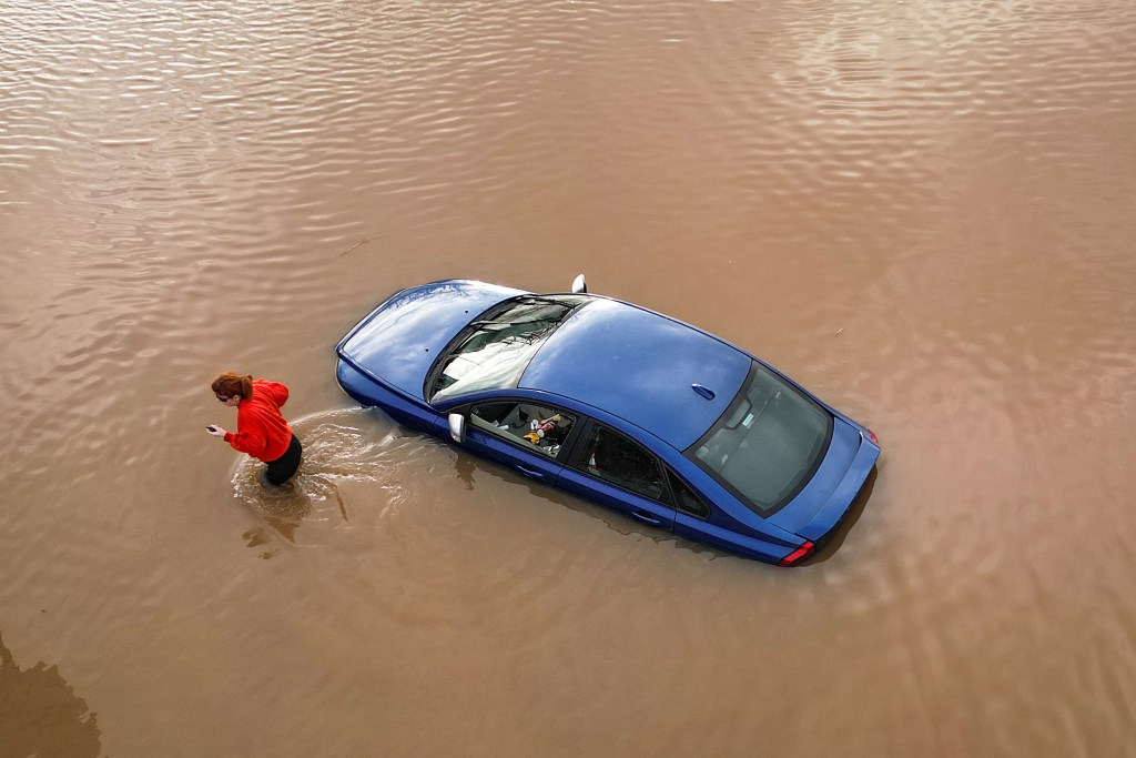 Car in a flood