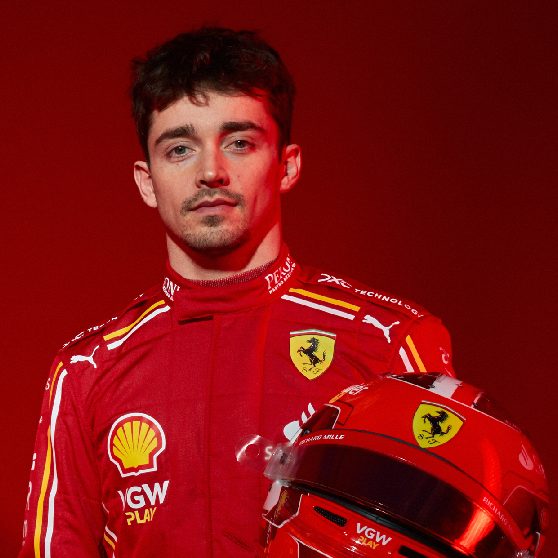 Charles Leclerc portrait at the 2024 Ferrari F1 launch