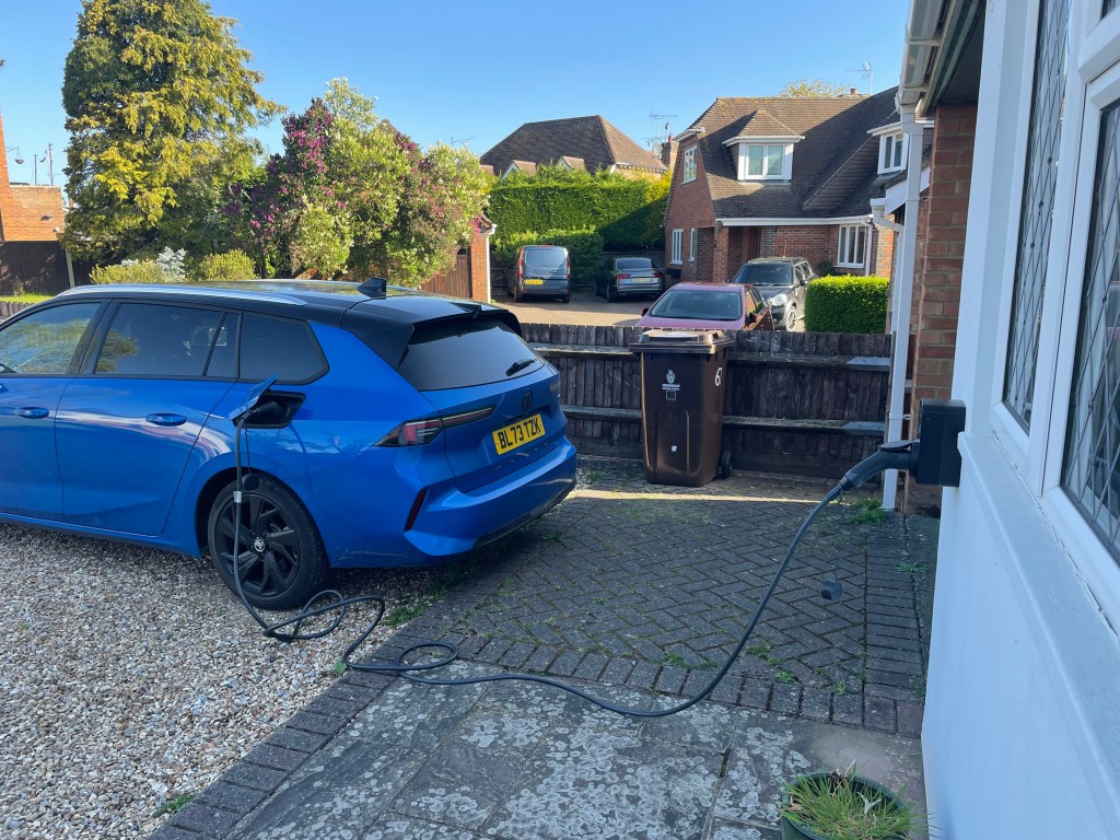 Vauxhall Astra Sports Tourer charging using an Ohme wallbox