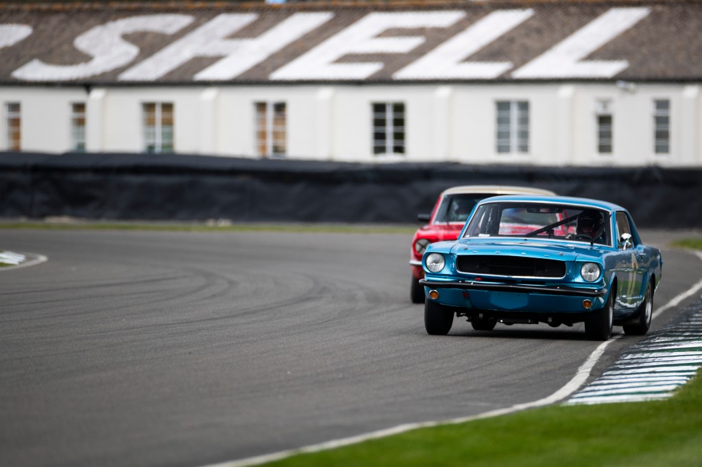 Soper / Farley Ford Mustang in action at the 81st Goodwood Members Meeting