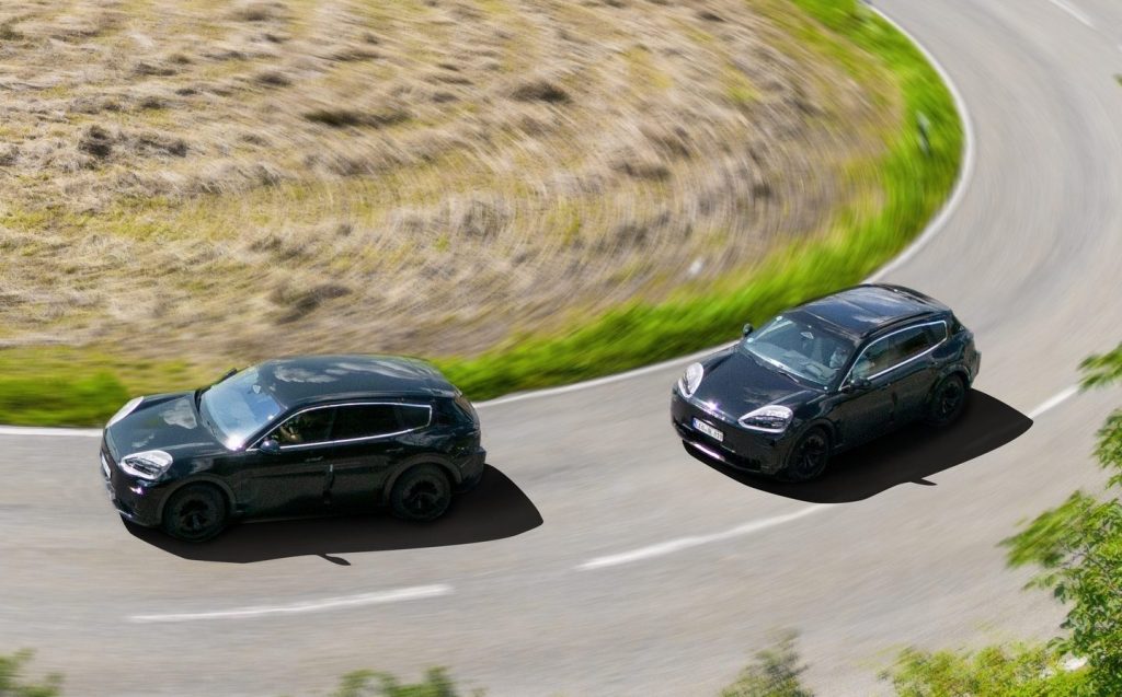 Electric Porsche Cayenne under test