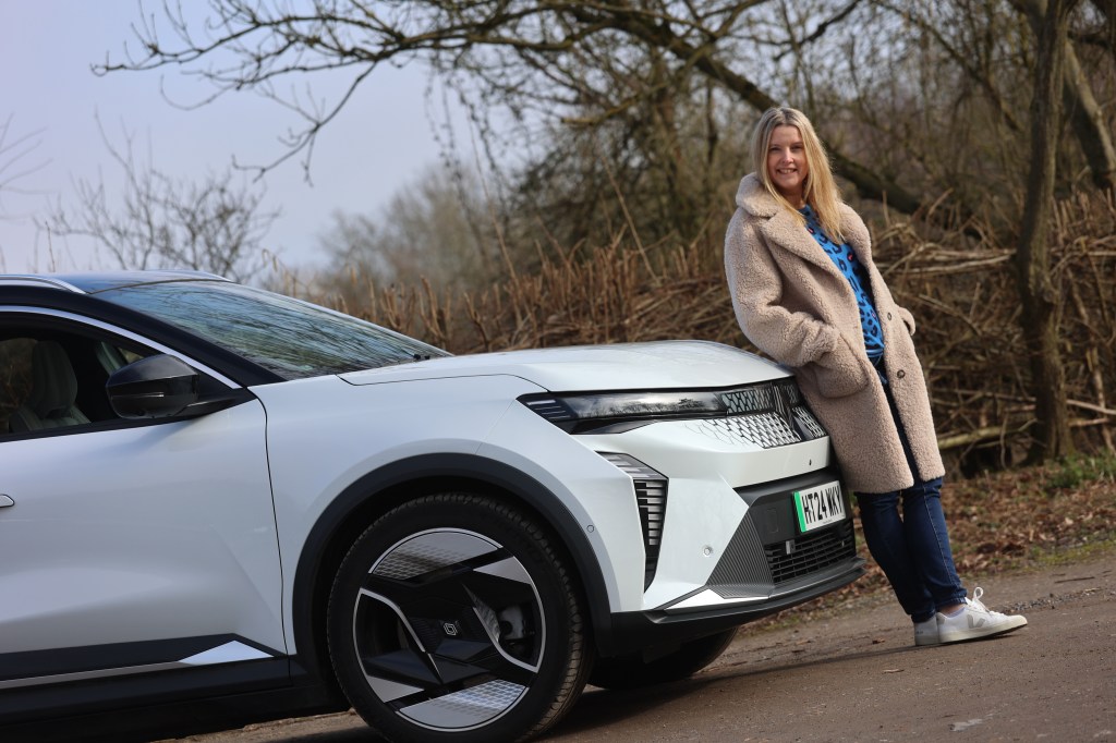 Tina Milton with the 2024 Renault Renault E-Tech in Arctic White