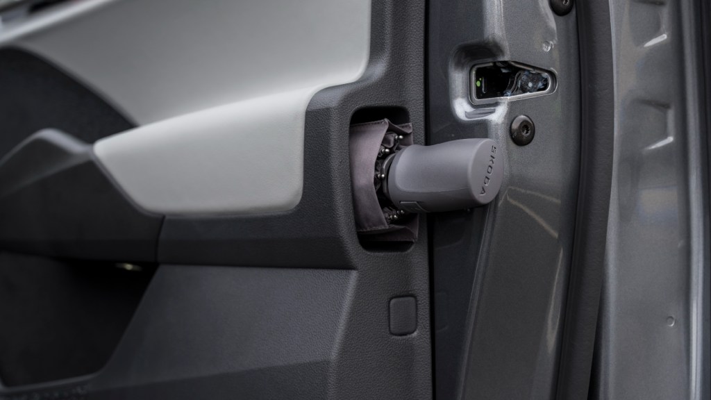 Skoda Elroq umbrella in door