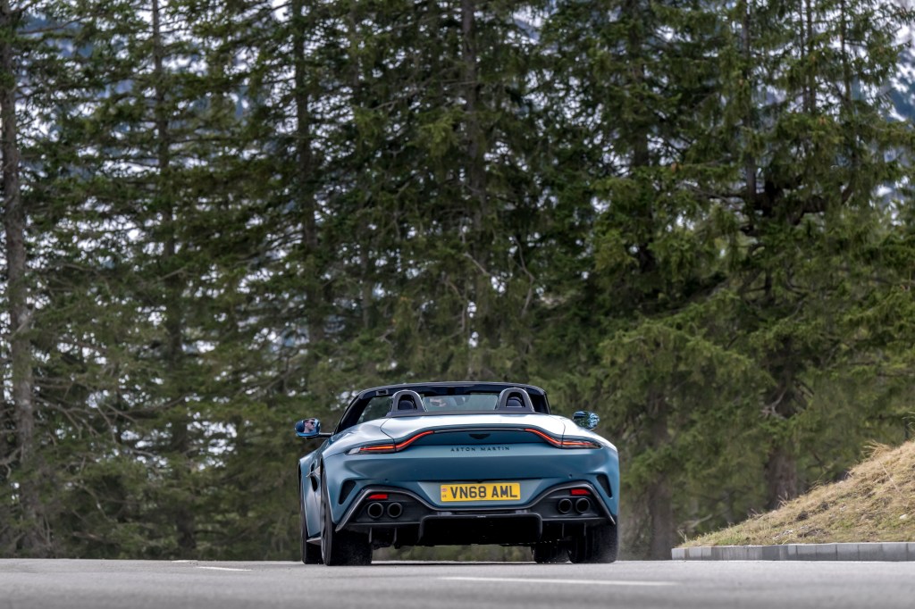2025 Aston Martin Vantage Roadster cornering rear view