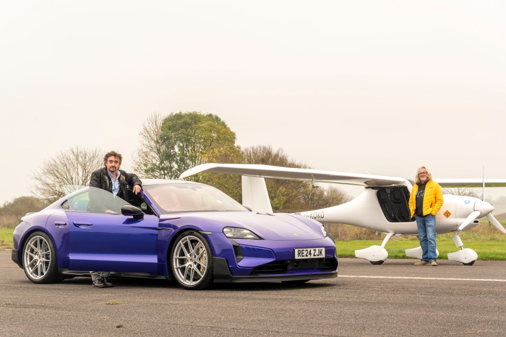 James May and Richard Hammond EV plane vs car race